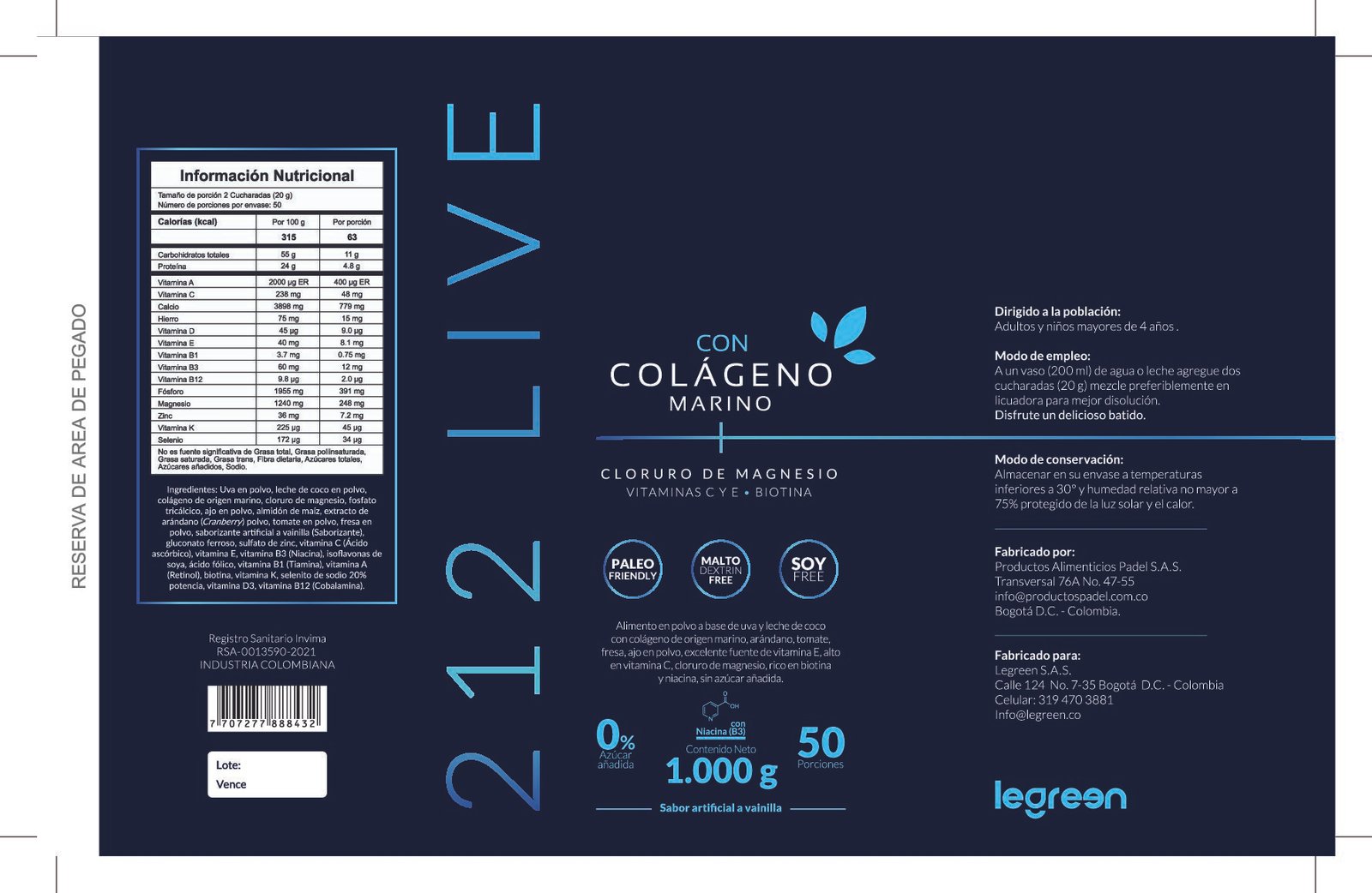 212 LIVE – Colágeno Marino Enriquecido - Image 2